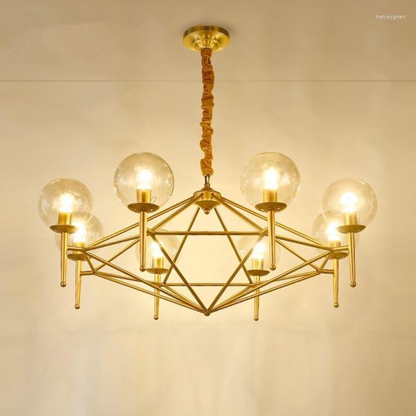 Lustres Lustre Moderne Molécule D'or Boule De Haricot Magique Lampe À LED Suspension Antique Lumière Pour Chambre Salon Éclairage À La Maison G853