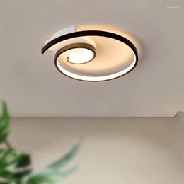 Lustres Lustre Moderne Éclairage Pour Chambre Cuisine Foyer Noir Blanc Design Rond Led Plafond Suspension Lampe En Fer Forgé Luminaire