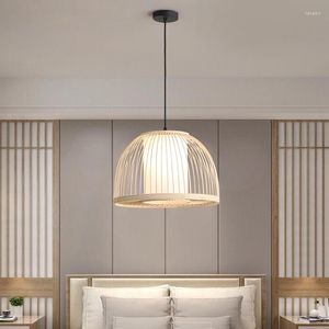 Kroonluchters moderne Chinese stijl bamboe kroonluchter lantaarn restaurant bar lamp gangpad corridor hangend decoratief licht