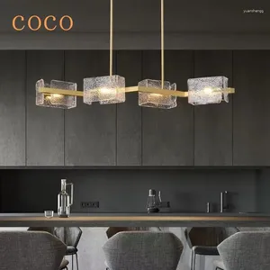 Kroonluchters moderne creatieve luxe koper kroonluchter restaurant keukentafel bar goud kunstglas ontwerp licht decoratief