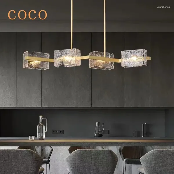 Candeliers Modern Creative Creative Luxury Copper Chandelier Restaurante Mesa de cocina Bar arte de oro Diseño de vidrio Decoración decorativa