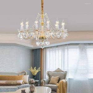 Lustres Lustre de plafond en cristal moderne pour salon chambre cuisine luminaire intérieur pendentif de luxe K9