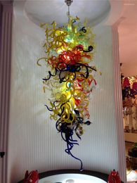 Kroonluchters Modern Crystal Ceiling Light AC LED Chihuly -stijl glas -in -lood kroonluchter voor huisdecoratie