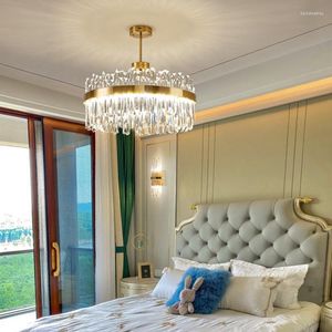 Kroonluchters Modern Crystal Chandelier Intelligent Diming Living Room Creative Restaurant Slaapkamer Lamp Sfeer Luxe High-End