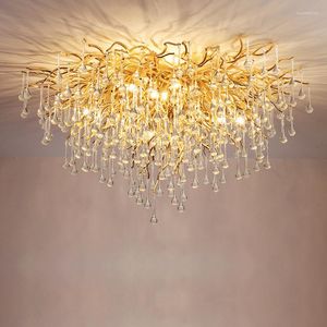 Chandeliers Modern Crystal Chandelier Led Gold Lights For Living Dining Room Bar El Hall Hanging Lamp Indoor Lighting Fixture