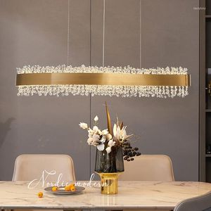 Kroonluchters Modern Crystal Chandelier Lighting Eetkamer S vormontwerp Led Lamp Home Decor Keukeneiland Rechthoek Lichtlijn