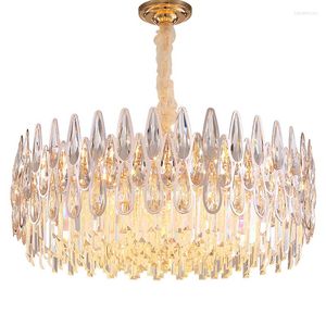 Lustres Moderne Cristal Led Lustre Éclairage Salon Pendentif Lumières Salle À Manger Suspension Luminaire