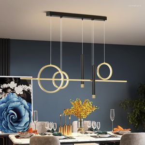 Kroonluchters moderne ontwerper goud en zwarte led voor eettafels kamers keukens hangende huisverlichting armaturen