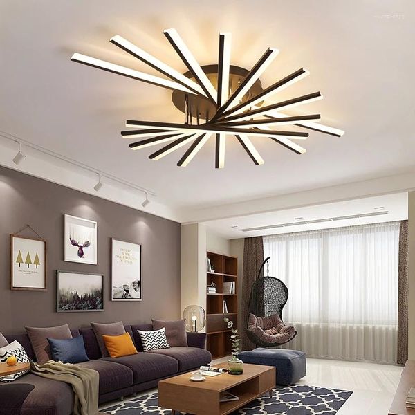 Kronleuchter Moderne dimmbare LED-Kronleuchter Innenbeleuchtung Gold/Schwarz/Weiß Glanz Pendelleuchte für Arbeitszimmer Wohnzimmer Schlafzimmer Deko-Leuchte