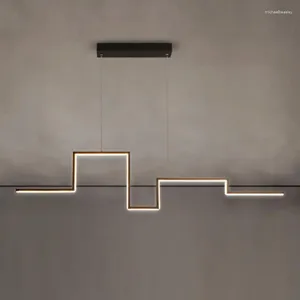 Lustres modernes salle à manger en ligne LED lustre en aluminium grand mur de table de table extrêmement simple
