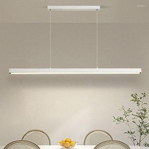 Kroonluchters Moderne eetkamer LED Simple Strip met één woord Licht Licht Noordse slaapkamertafel Kroonluchter huis binnen verlichtingslampen