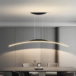 Kroonluchters Moderne eettafel Bar hanglamp Minimalistisch Led Lang kantoor Hangende kroonluchter Designerkamer Eenvoudige verlichting