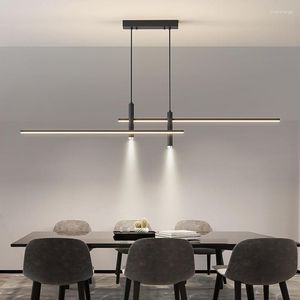 Lustres Table à manger moderne LED lustre noir or minimaliste pour cuisine salle suspension lampe décor à la maison éclairage lustre luminaire