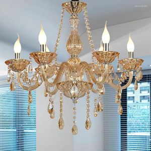 Lustres modernes pour chambres Lustre couleur Cognac cuisine Lustre Lampadari Pendientes luminaires lampe