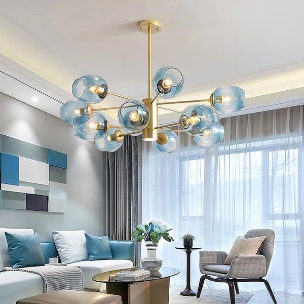 Candelabros modernos para sala de estar, dormitorio, decoración del hogar, lámparas colgantes, accesorios de iluminación para interiores, diseño contemporáneo, bola de hierro