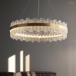 Lustres Lustre en cristal de verre dépoli moderne lumière de Restaurant lampe de pendentif LED de luxe pour salon salle à manger chambre décoration éclairage