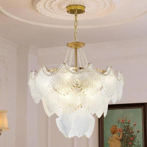 Lustres Lustre en verre moderne 24 ''doré Vintage pour salle à manger 3 niveaux suspendus luminaire de plafond suspendu