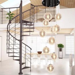 Candelabros de techo de cristal de globo moderno con 10 bolas Luminaria sala de estar decorativa para el hogar accesorio de iluminación interior