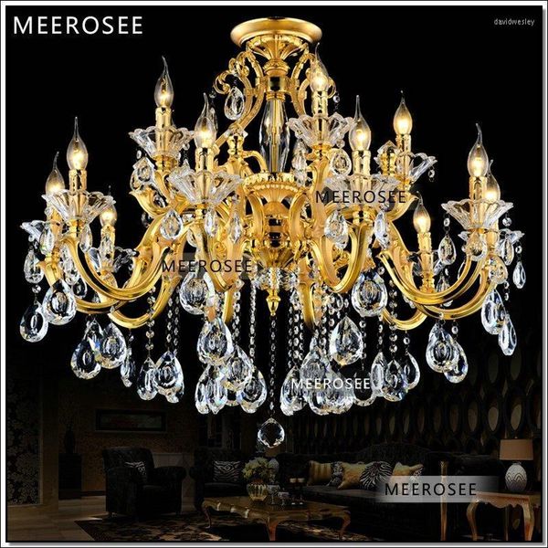 Lustres ! Lustre en cristal d'or moderne Lustre Lampe suspendue avec Top Class K9 MD88008