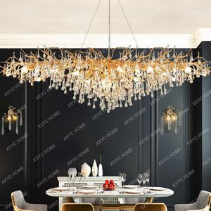 Kroonluchters Modern Goud Kristal Voor Eetkamer Luxe Takken Kroonluchter Woondecoratie Slaapkamer Glans Licht