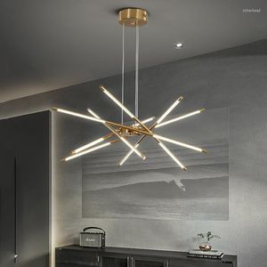 Lustres Lampes suspendues modernes pour salon Tables à manger Cuisine Gold Chambre Loft Plafond Éclairage Led Lustre 2022 Smart Home