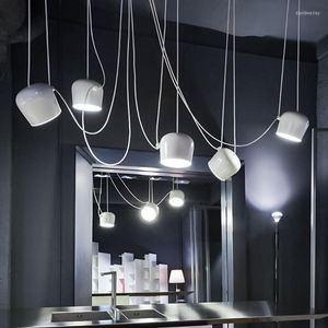 Lustres Moderne Industriel LED Lustre Cuisine Décor Chambre Plafond Snare Tambour Lumière Salon Pendentif Lumières Éclairage