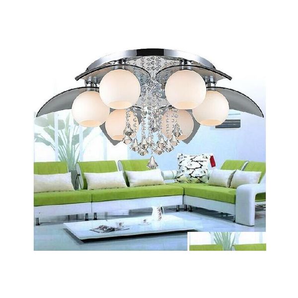 Lustres Moderne K9 Cristal Colrf Led Lumière Lustre Lampe Home Déco Boule De Verre Luminaire Remoter Control Drop Delivery Lights Ligh Dhzhp