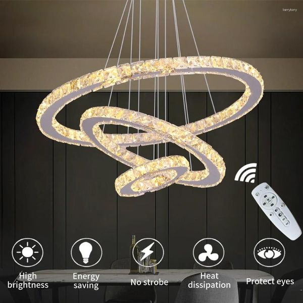 Lustres modernes K9 Crystal LED lustre Lights Home Lighting Chrome Luster Plafond Pendant LAMPRES POUR LA LAMPRE POUR LE SOIR