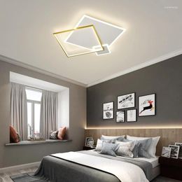 Kroonluchters moderne led -slaapkamer plafondlamp afstandsbediening dimable 3 vierkante aluminium woningdecorlichten