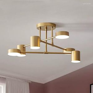 Lustres Plafond LED moderne lustre 6 têtes lampe suspendue luminaires pour salle à manger salons chambre Hall décor à la maison intérieur