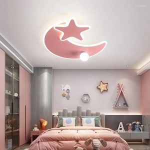 Lustres plafond moderne à LEDs lustre chambre chambre d'enfant balcon de fille lune blanc/rose/bleu luminaires acryliques