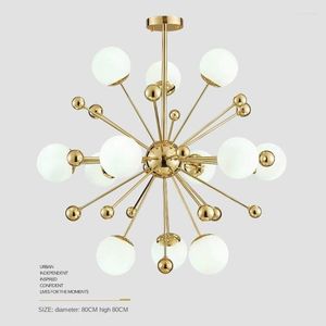 Kroonluchters moderne led kroonluchter kogelglas lampenkap goud voor slaapkamer woonkamer keuken accessoires home decor indoor verlichting lusters