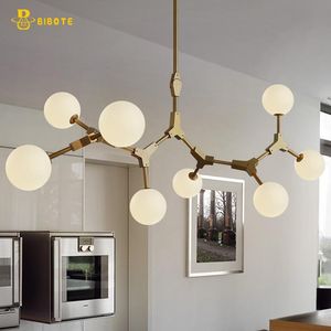 Kroonluchters moderne led kroonluchter plafond opknoping voor woonkamer slaapkamer keuken magische bonen lustres nordic binnenverlichting