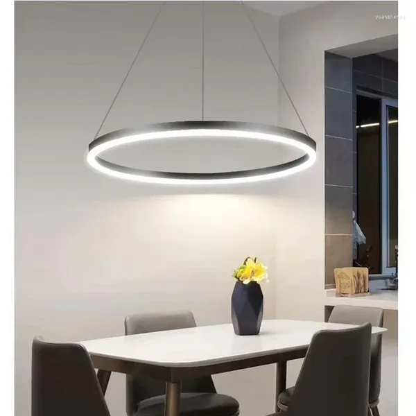 Lámparas de araña LED moderno Anillo circular Lámpara de techo Lustre Decoración de la habitación para el dormitorio Cocina Comedor Colgante Decoración del hogar