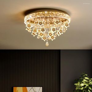 Kroonluchters Modern Led Kroonluchter voor slaapkamer Kinderkamer Living Studie Home Indoor Gold Star Pendant Plafondverlichting Wedertebaraat