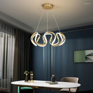 Kroonluchters moderne led kroonluchter voor eetkamer keuken woon slaapkamer versier plafond hanglamp goud natne Nordic Design Hanging Light