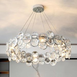 Kroonluchters Modern Led kroonluchter voor woonkamer Luxe glashangende lamp