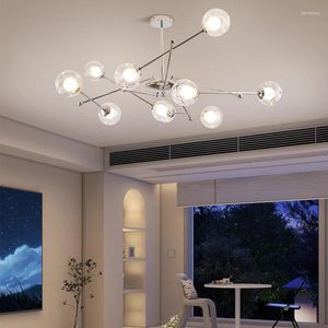 Lustres lustre à LED moderne pour vivre la salle à manger rond décor de la maison éclairage intérieur chromée en verre luxe luxe luxe