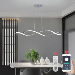 Kroonluchters Modern Led kroonluchter goud chroom hangende verlichting verlichting voor het dineren woonslaapkamer plafond hanger lamp Alexa/app/afstandsbediening