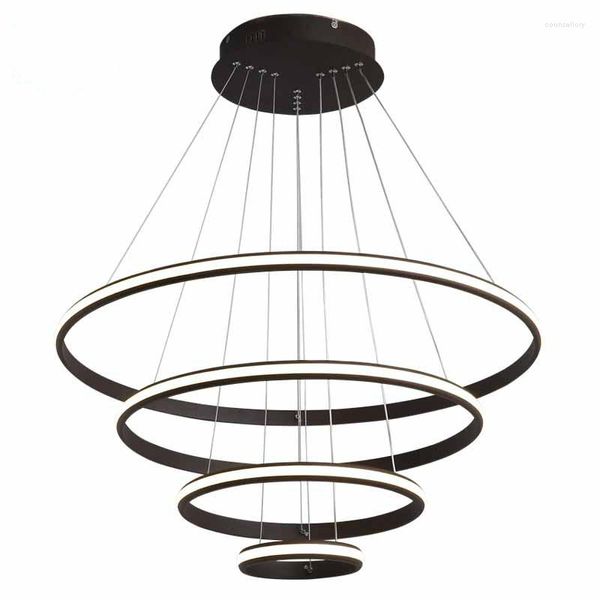 Lustres LED moderne lustre éclairage pour salon grand escalier lampe suspendue marron/blanc décoration de la maison luminaires