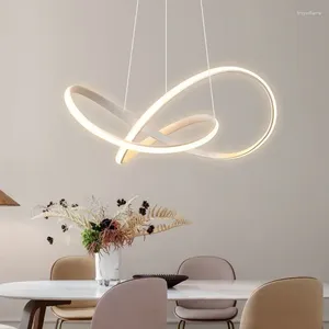 Kroonluchters Modern Led kroonluchter minimalisme hanglamp voor woonkamer eetkamer keuken slaapkamer eenvoudige afstandsbediening hangend licht