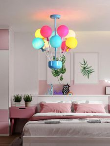 Lustres moderne LED lustre pour enfants éclairage nouveauté ballons colorés suspension lampe enfant chambre luminaires nordique suspendu