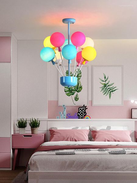 Candelabros LED modernos para niños, iluminación de araña, globos de colores novedosos, lámpara colgante, accesorios para dormitorio infantil, colgante nórdico