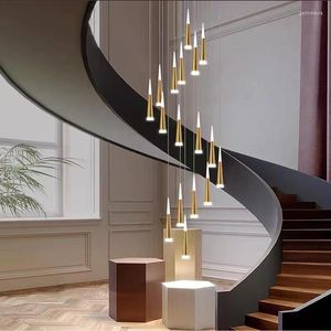 Candelabros Lámpara de araña de cristal LED moderna para escalera Lluvia de meteoros negra Cryital Lámparas colgantes Diseño creativo Accesorios de iluminación para interiores