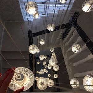 Lustres Moderne LED Lustre En Cristal G4 Boule Lumière Pour Escalier Salon Décoration Cuisine Chambre Suspension Pendentif Lampe Suspendue