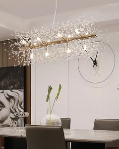 Lustres LED moderne lustre en cristal lumière suspension lampe pissenlit éclairage pour la décoration de la salle à manger