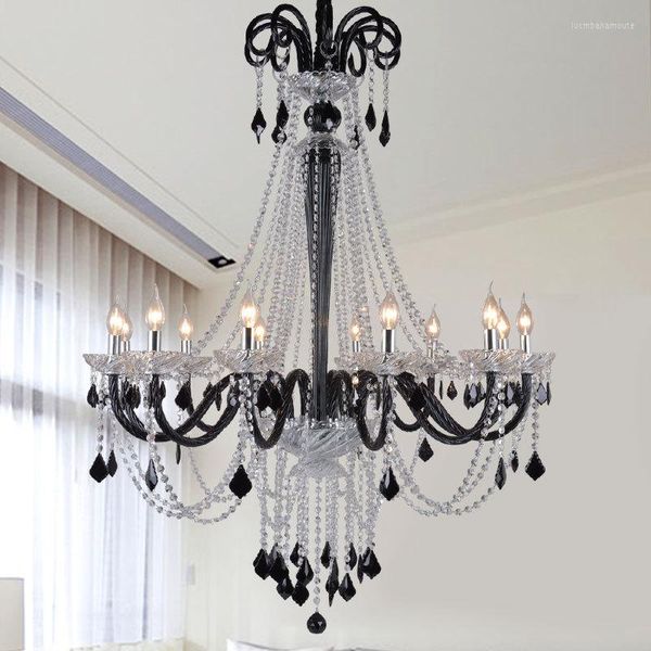 Lustres Moderne Led Cristal Salle À Manger Lumière Bougie Lampe Grand E14 El Lobby Lustre Créatif Pour La Vie