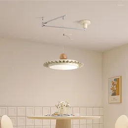 Kroonluchters Moderne LED Eettafel Kroonluchter Log Vliegende Schotel Lamp Scandinavisch Minimalistisch Intrekbaar Opklapbaar Tuimelaar Restaurant