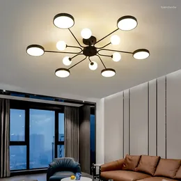 Kroonluchters Moderne LED voor slaapkamer woonkamer Gouden ijzeren plafondlamp Keuken Eetkamer Zwarte boom Binnenverlichtingsarmaturen 220V