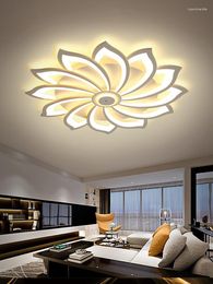 Candelabros LED modernos para sala de estar, comedor, cocina, dormitorio, lámpara colgante blanca, pétalos acrílicos, luz de techo, luminaria Interior